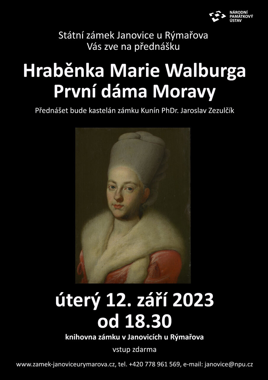 09_2023 předn&aacute;&scaron;ka Zezulč&iacute;k (002) Hraběnka Marie Walburga - Prvn&iacute; d&aacute;ma Moravy